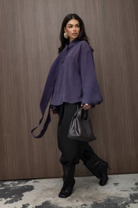 mco Elegancka Damska Bluzka Oversize z Szarfa FLOW filetowy 3.jpg