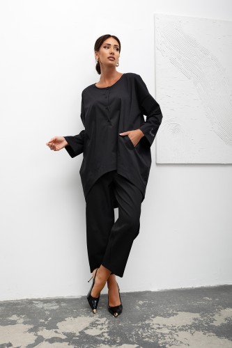 mco koszula damska oversized henley tunic czarny 2.jpg