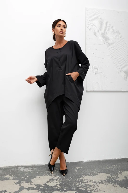 mco koszula damska oversized henley tunic czarny 2.jpg