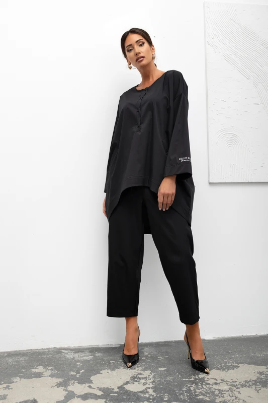 mco koszula damska oversized henley tunic czarny 3.jpg