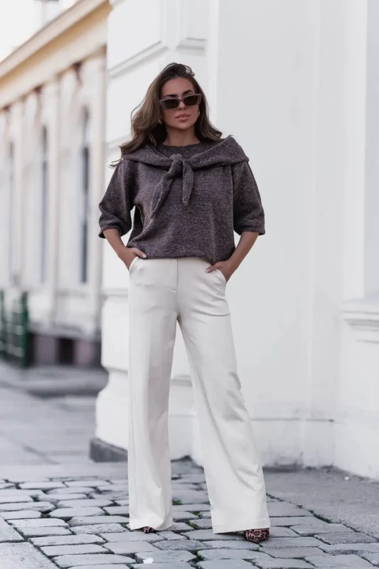pola sweter damski z chusta ciemny braz 2.webp