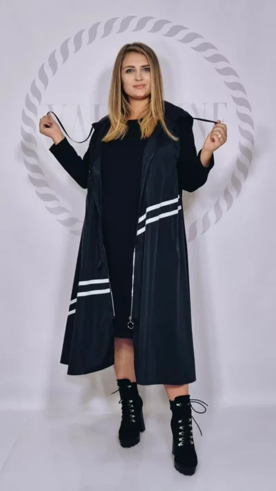 SASHA FERRANO Sukienka z kamizelką płaszczową GRANDE czarna