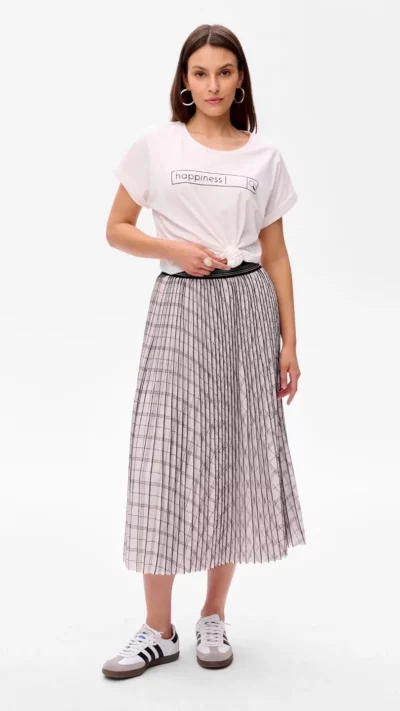 Blue Shadow Spódnica FARELLA Szary / Ecru Krata