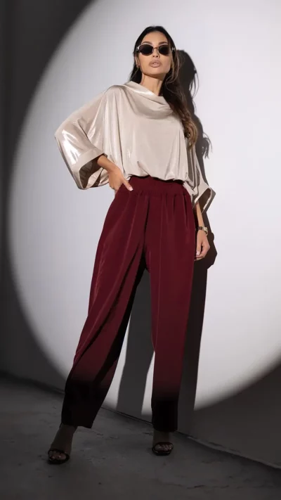 MISS CITY OFFICIAL Spodnie SECRETS (bordo)