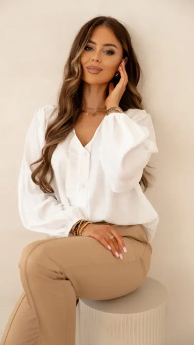 CARMEL Bluzka bawełniana MERRY (biała)