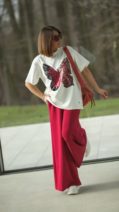 BASTET Bluzka T-shirt Motyl (biały)