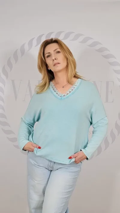 BASTET Bluzka z koronką (mięta)