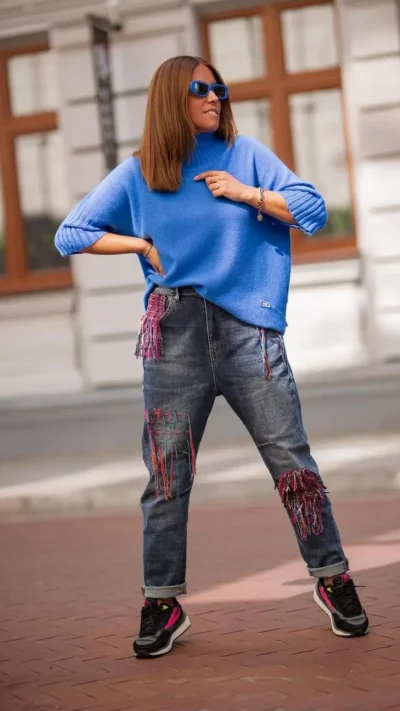 BASTET spodnie jeans BOHO