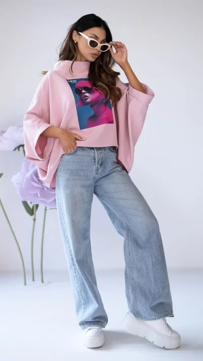 MISS CITY OFFICIAL Bluzka Kimono Pinks (różowa)