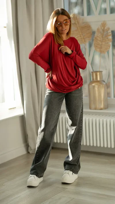 BASTET Bluzka z długim rękawem (bordo)