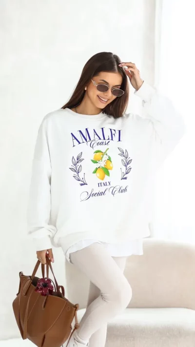 Lara Fashion Bluza bawełniana Amalfi (biała)