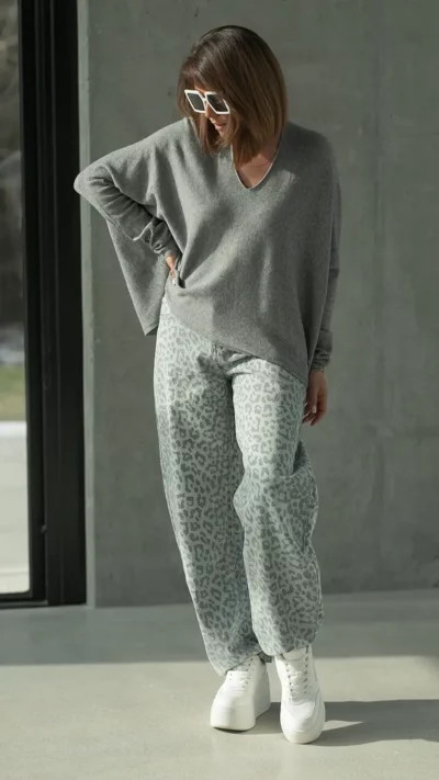 BASTET Sweter kwadrat (szary) model 1002