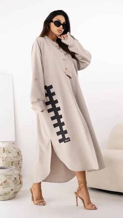 MISS CITY OFFICIAL Koszula Bali Len (beż)