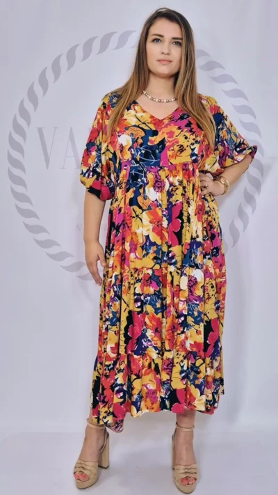 SASHA FERRANO Sukienka wiskozowa VIEN (multikolor)