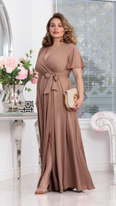 ELIZABETH Sukienka Bella brokat (cappucino)