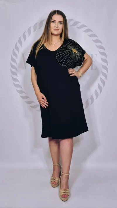 Sukienka bawełniana Kwiat (czarna)