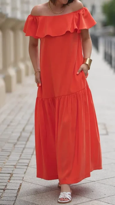 BASTET Sukienka hiszpanka wiskoza (pomarańcz) model 1847