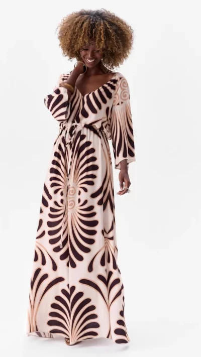 Blue Shadow Sukienka FRIDA (ecru brąz)