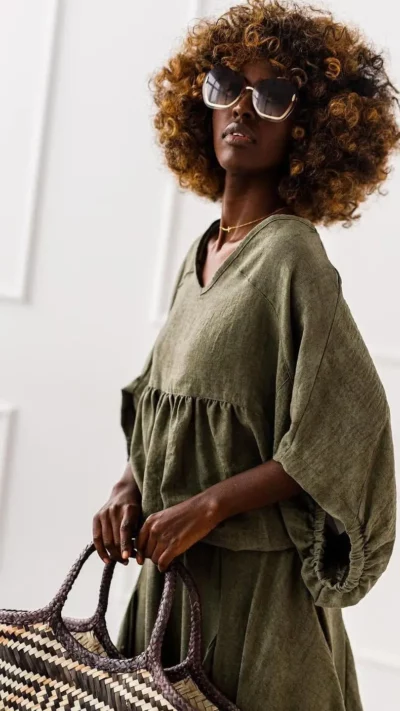 Miss City – Komplet SUR z bawełny (khaki)