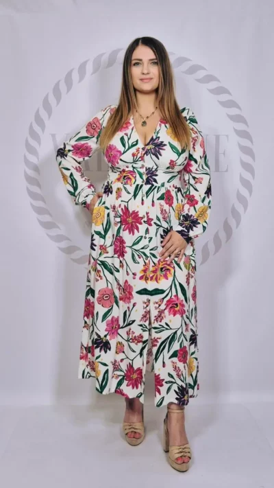 SIMPLICITY Sukienka LILY (kwiaty ecru)