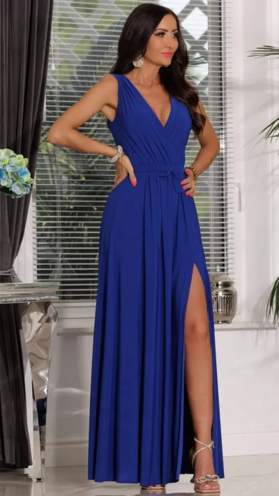 ELIZABETH Sukienka maxi SALMA gładka (chaber)