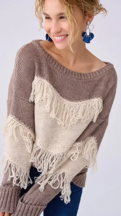 BLUE SHADOW Sweter damski Blansz (cappucino)