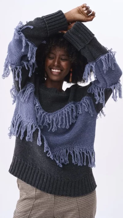 BLUE SHADOW Sweter damski Blansz (grafit)