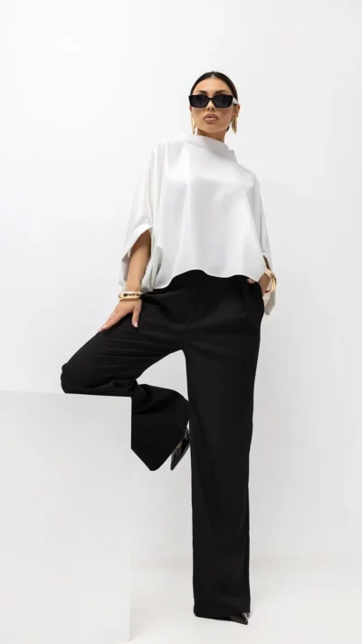 MISS CITY OFFICIAL Damska Bluzka Shine Kimono (biały)