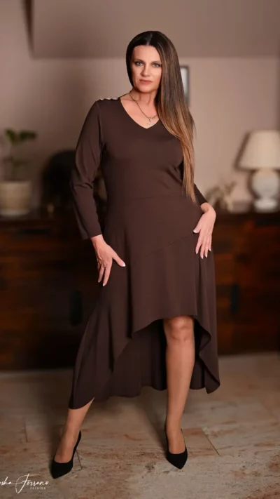 SASHA FERRANO Sukienka Frak (brąz)