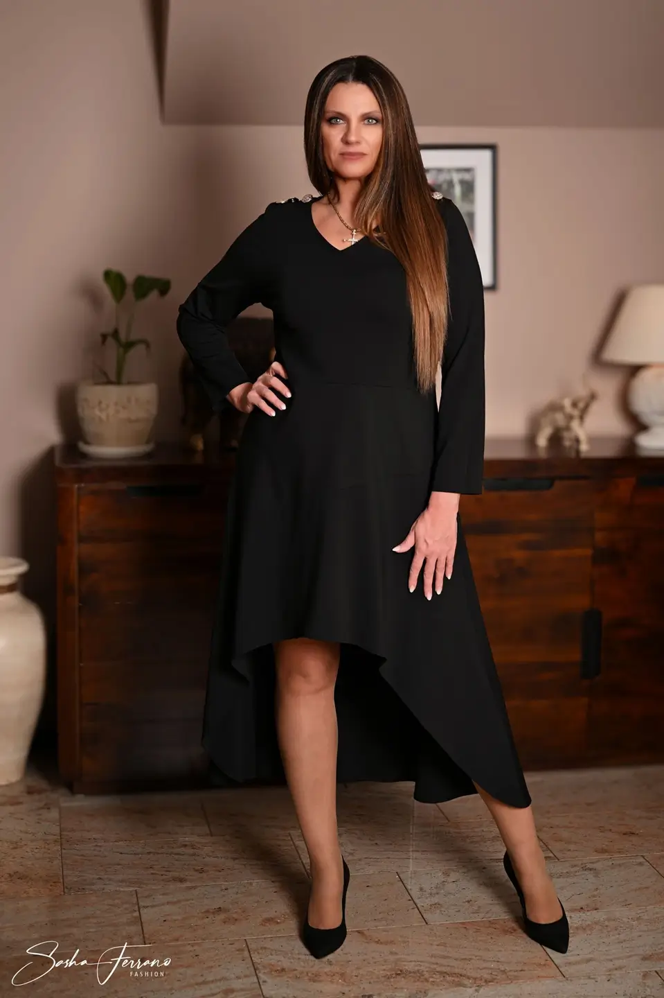 sasha ferrano sukienka frak czarny 1