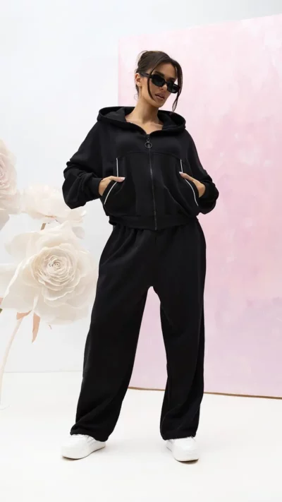 Lara Dres damski bawełniany (czarny)