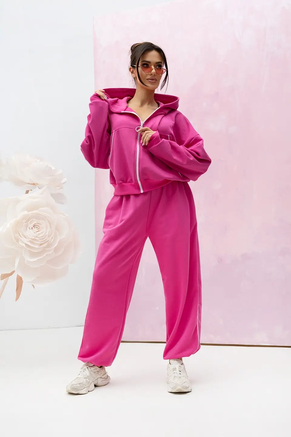 lara fashion dres bawelniany fuksja 3