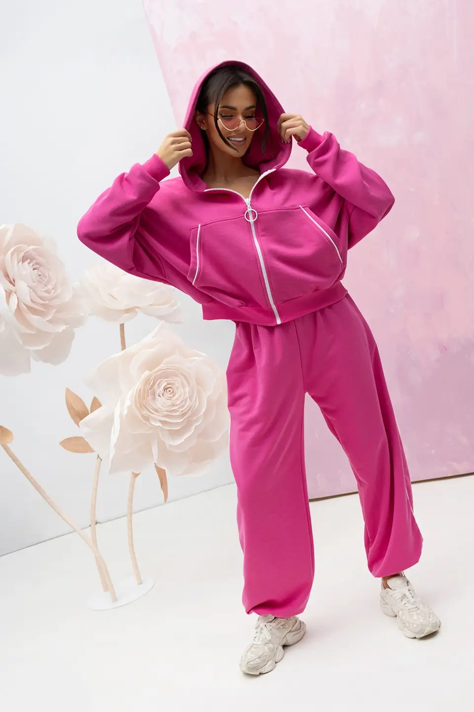 lara fashion dres bawelniany fuksja 4