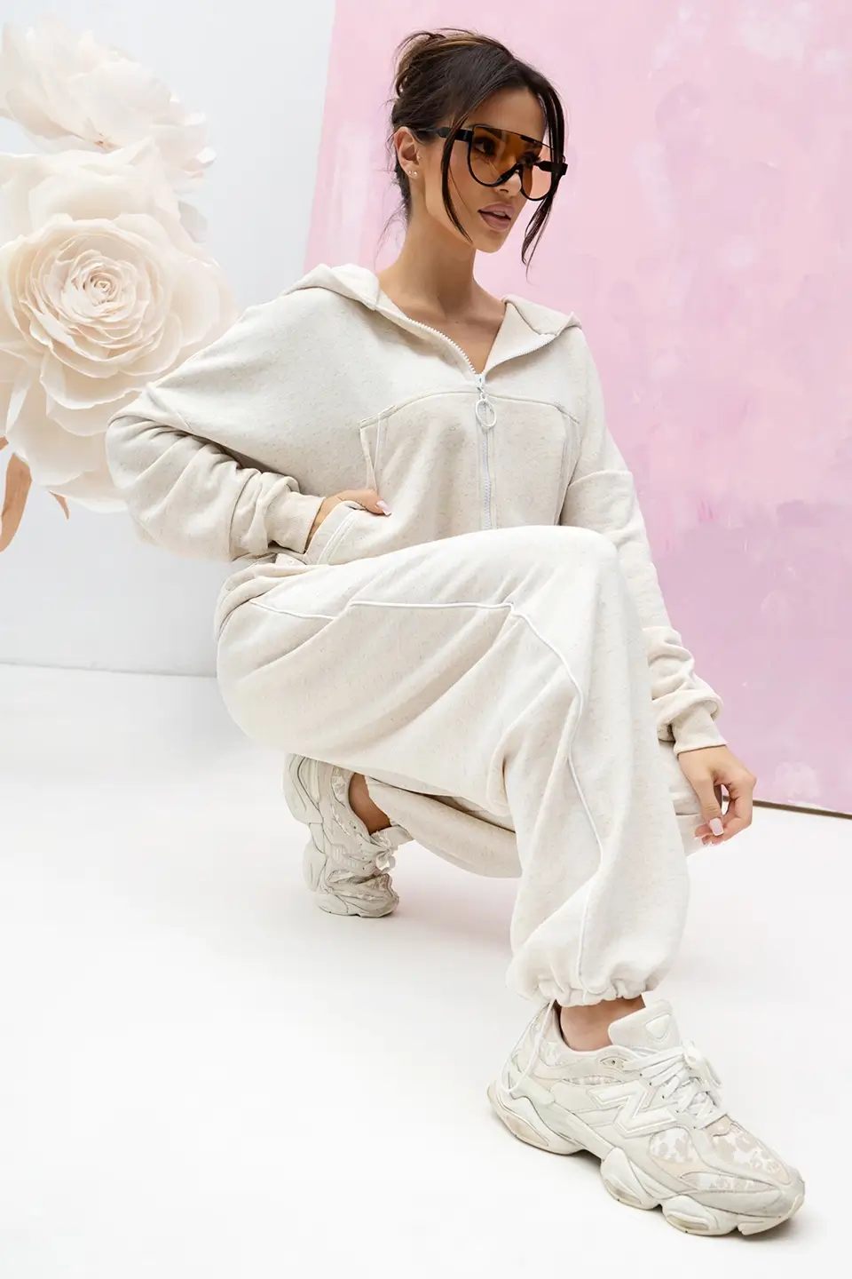 lara fashion dres bawelniany szary 1