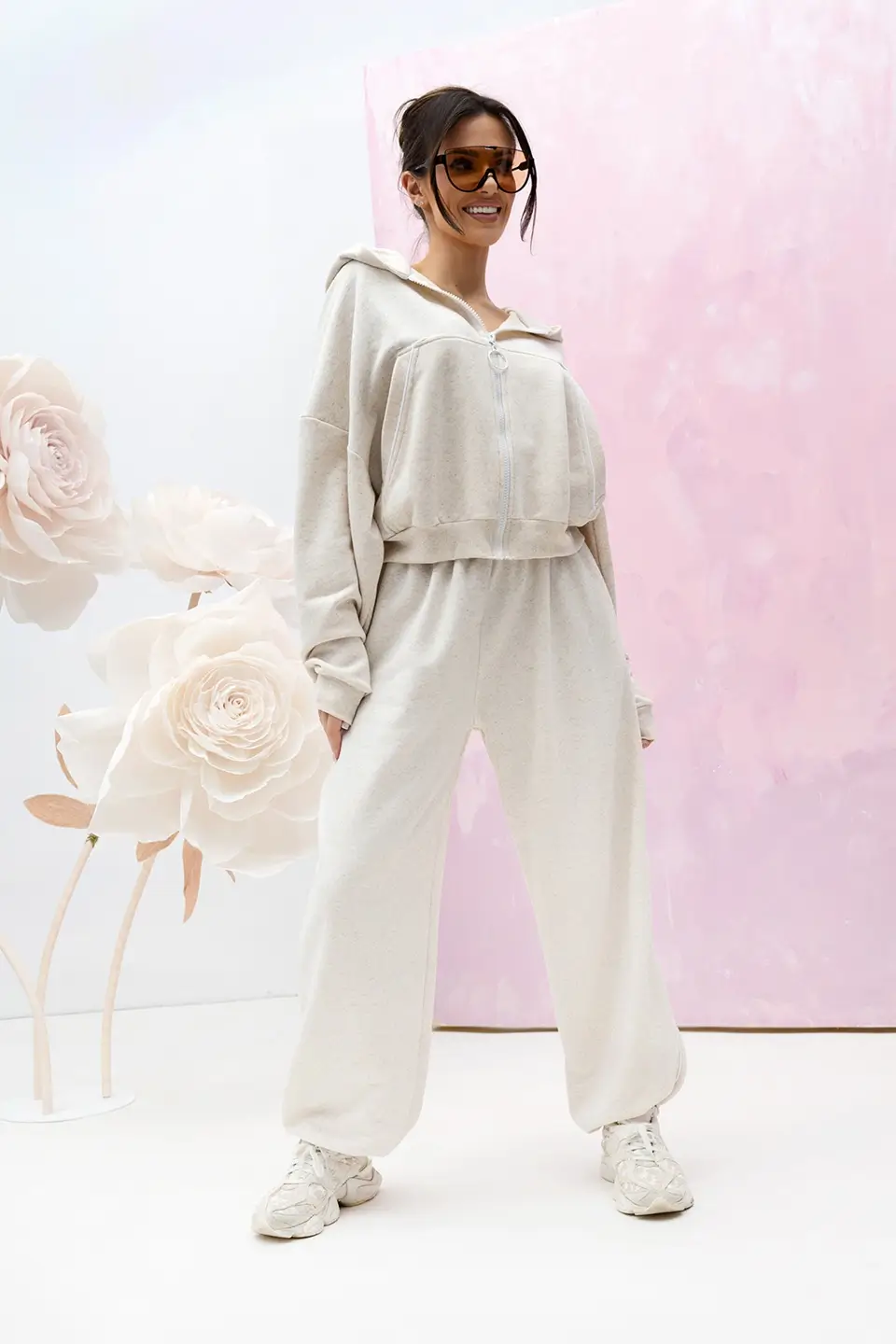 lara fashion dres bawelniany szary 2