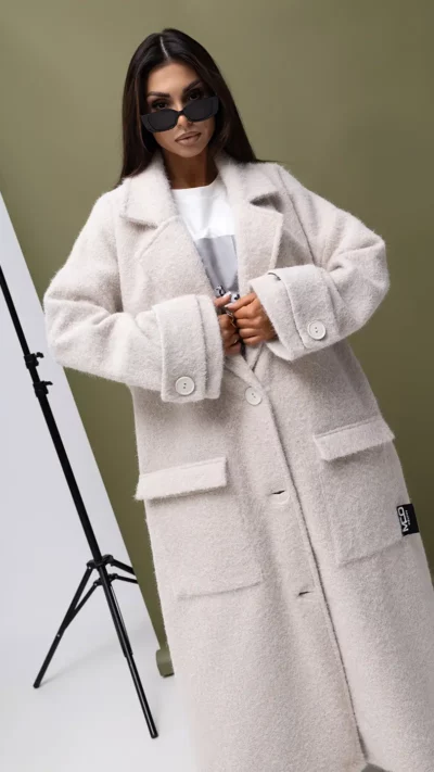 MISS CITY OFFICIAL Damski Płaszcz I Wish (kremowy)