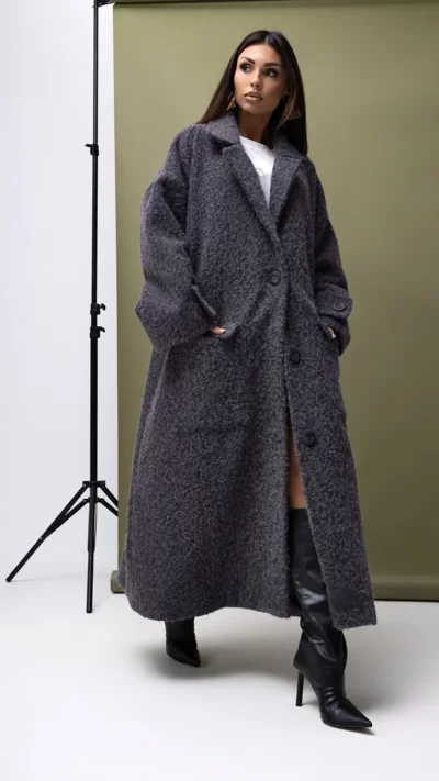 MISS CITY OFFICIAL Damski Płaszcz I Wish (szary)