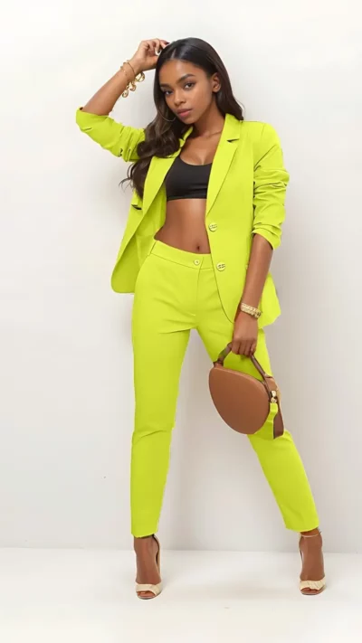 SIGMA Spodnie cygaretki 7/8 (limonka)