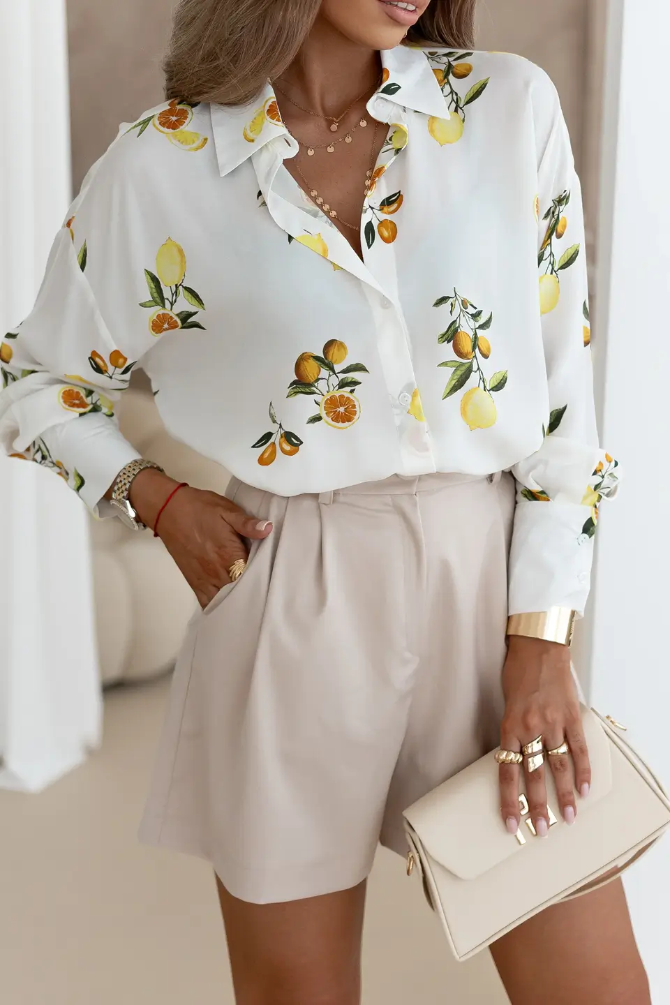 simplicity koszula roomy print cytryny ecru 5