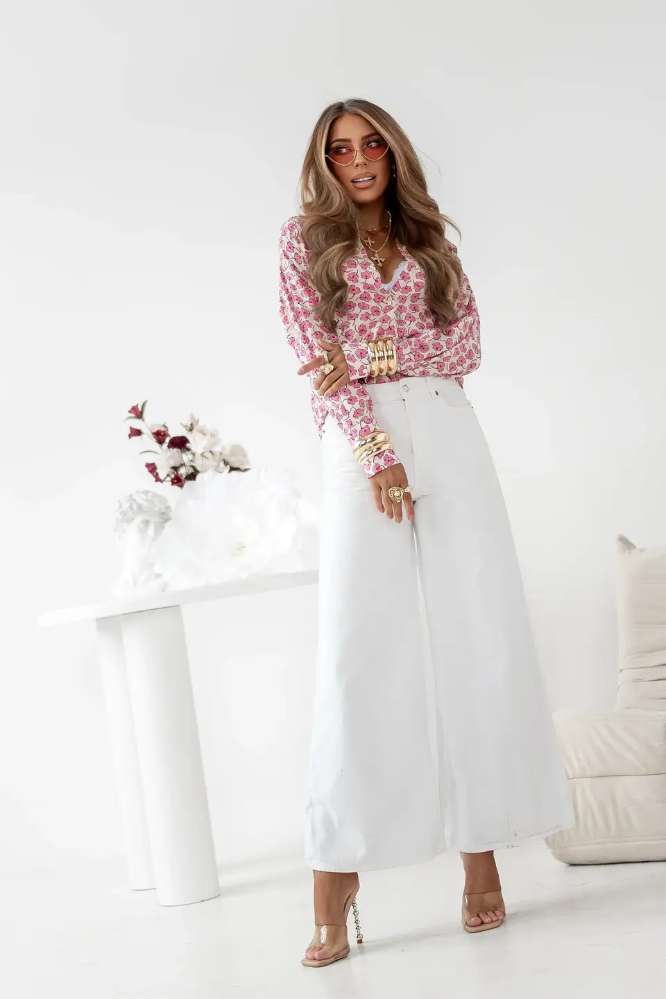 simplicity koszula roomy print kwiat bez roz 4