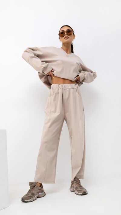 MISS CITY OFFICIAL Damskie Spodnie More To Lose (beżowy)