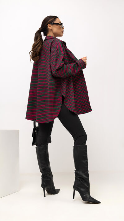 MISS CITY OFFICIAL Damska Koszula Grid Pattern (różowa)