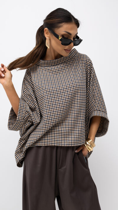 MISS CITY OFFICIAL Damska Bluzka Example Kimono (beżowy)