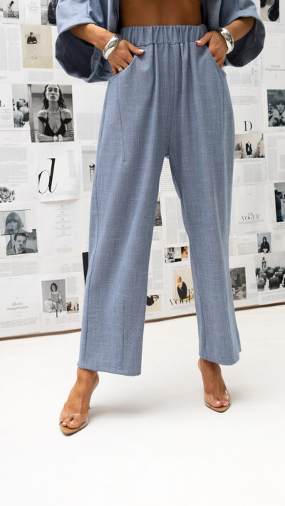 MISS CITY OFFICIAL Damskie Spodnie Typical texture (błękitny)