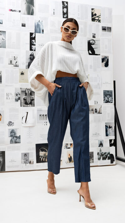 MISS CITY OFFICIAL Damska Bluzka Kimono Splot (biały)