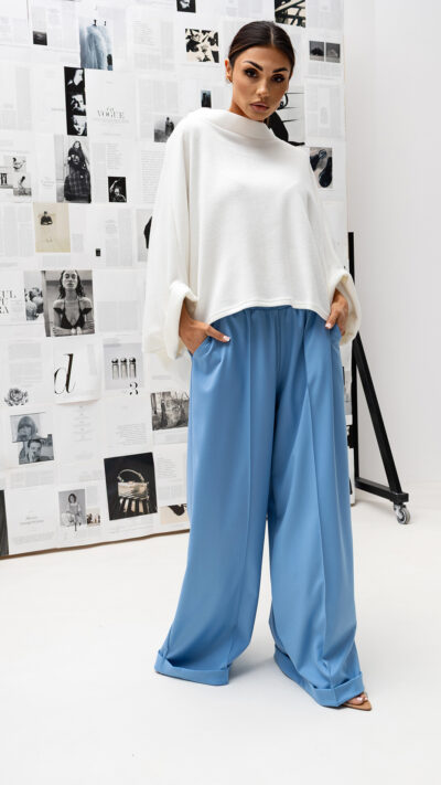 MISS CITY OFFICIAL Damska Bluzka Kimono Sweterek (biały)