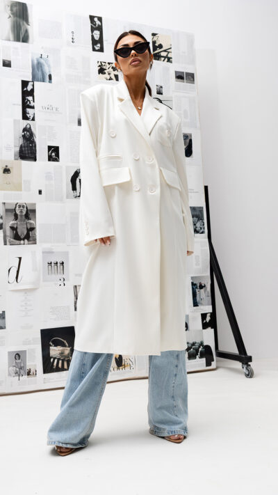 MISS CITY OFFICIAL Damski Płaszcz The Feels (biały)