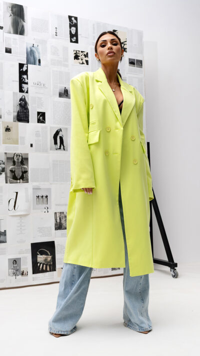 MISS CITY OFFICIAL Damski Płaszcz The Feels (limonka)