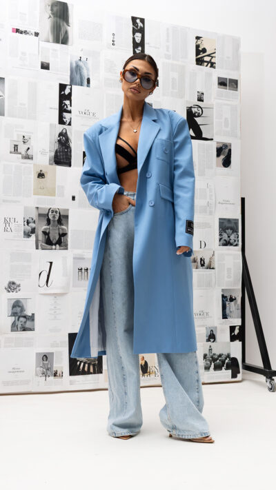 MISS CITY OFFICIAL Damski Płaszcz The Feels (niebieski)