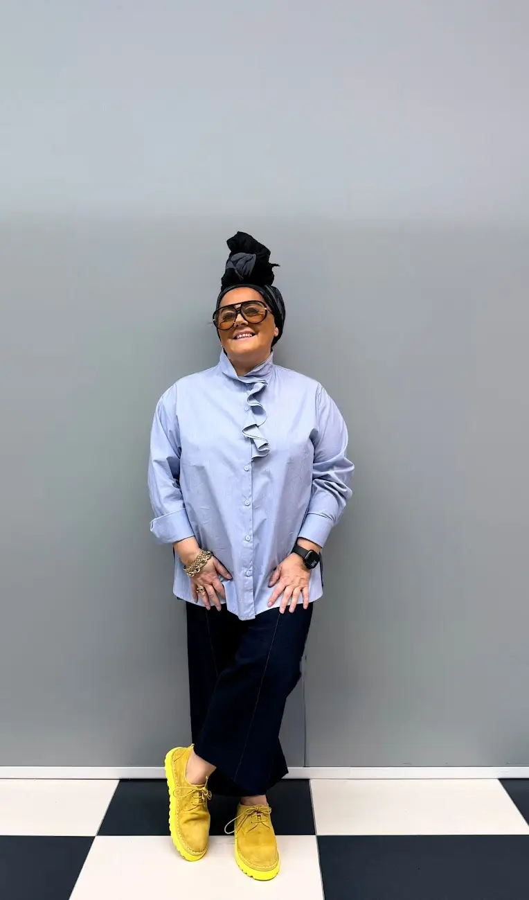 rivabella koszula drobne paski niebieska 1